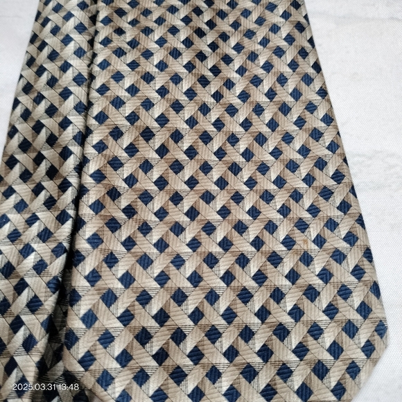 Luigi Valentino Men's Necktie Geometric Weave Patterned Tie Classic Luxury - Picture 4 of 9